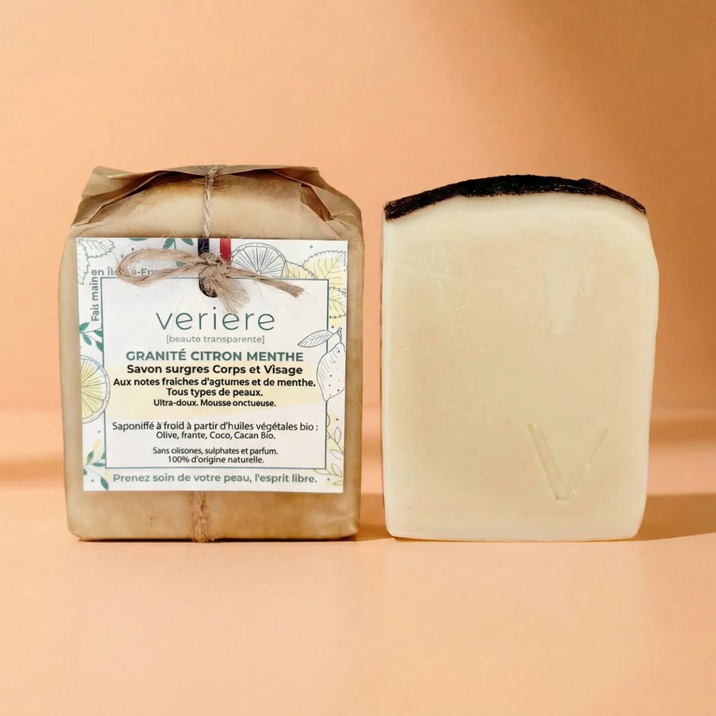 Jabón de granizado de limón y menta