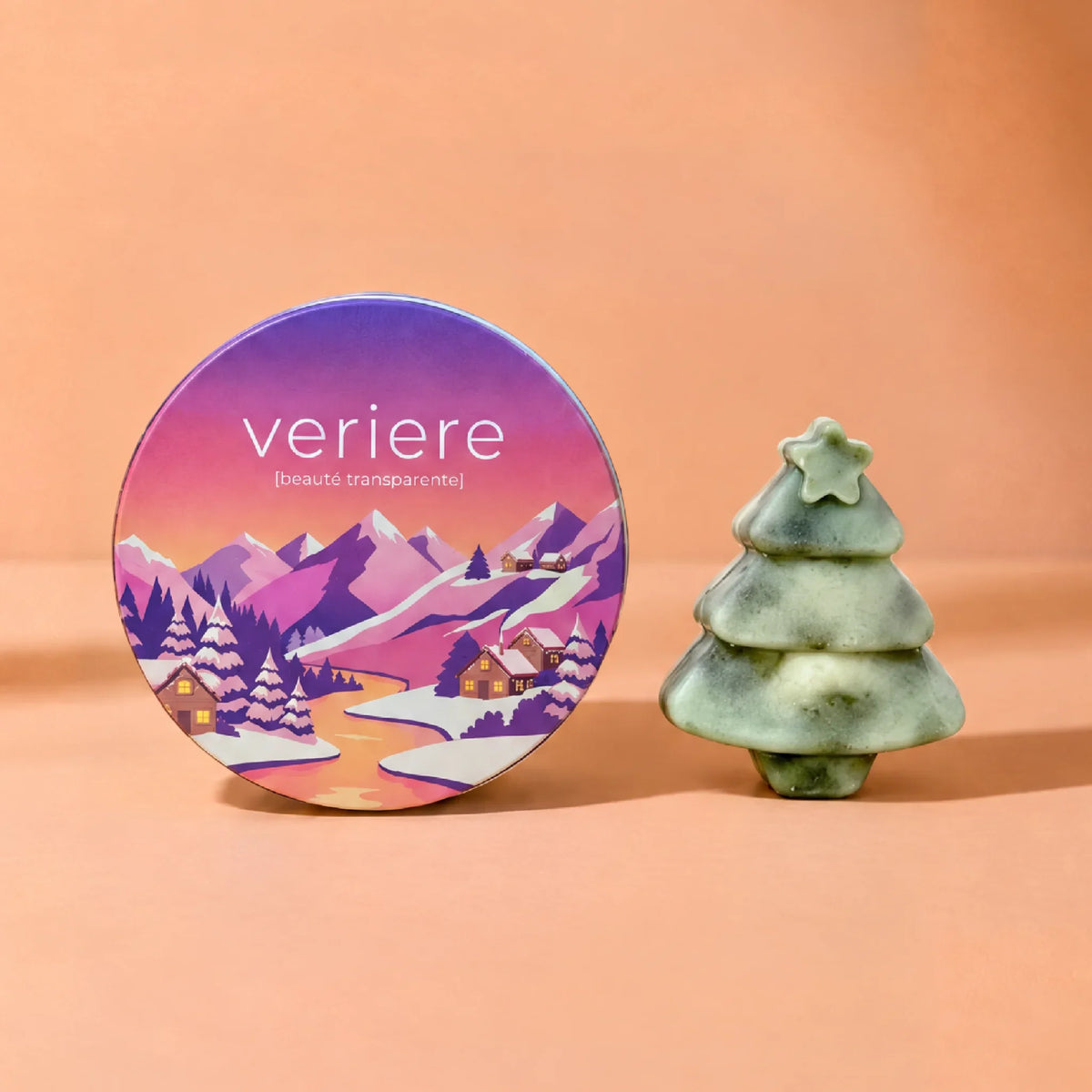 Boîte à savon et savon de Noël